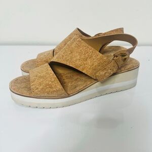 Vince Cork Platform Wedge Sandals Sz 10